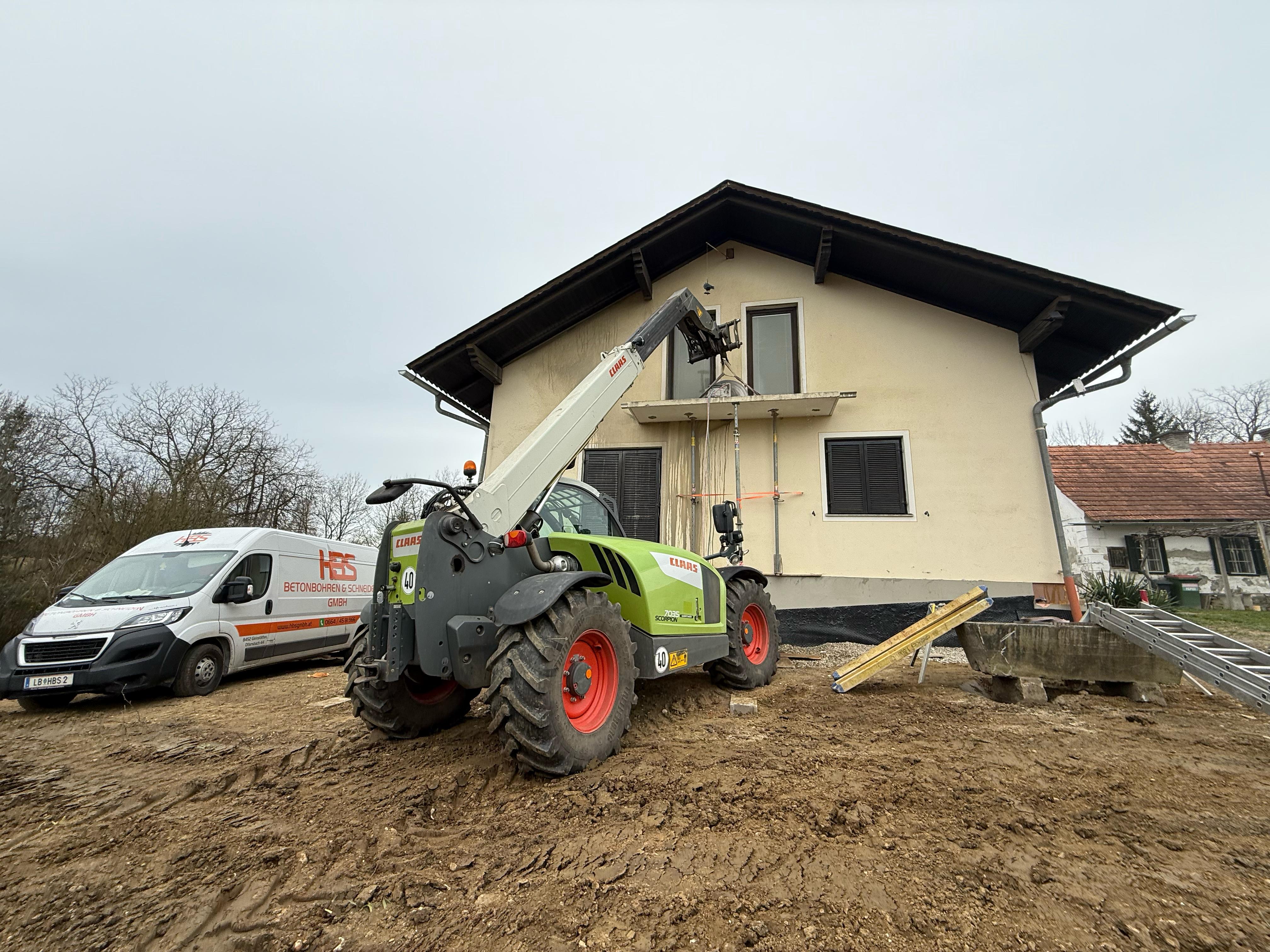 Balkonrückbau mit Abstützung